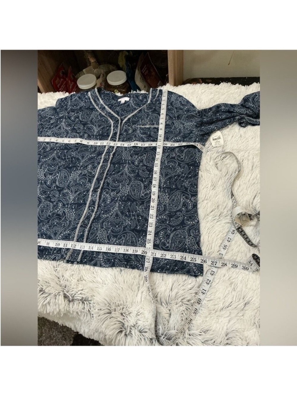 Secret Treasures Loungewear Top Size 2X Blue Paisley Sleepwear Pajama Shirt - Picture 11 of 13